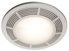 Broan 750 Fan/Light/Night-Light, 100 Cfm, 3.5 Sones, Round White Grille With Glass Lens